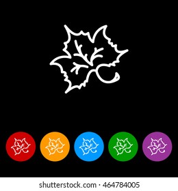 Web line icon. Maple leaf, tree leaf