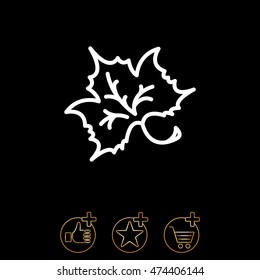 Web line icon. Maple leaf, tree leaf