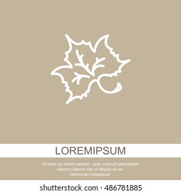 Web line icon. Maple leaf, tree leaf