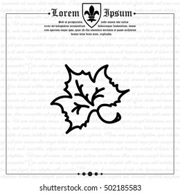 Web line icon. Maple leaf, tree leaf