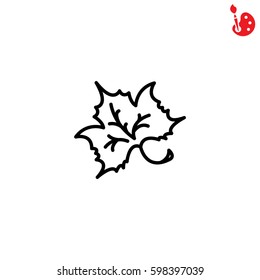 Web line icon. Maple leaf, tree leaf
