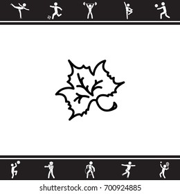 Web line icon. Maple leaf, tree leaf