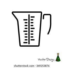 Web line icon. Measuring cup for kitchen
