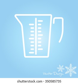 Web line icon. Measuring cup for kitchen