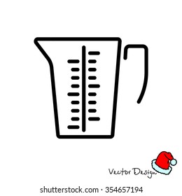 Web line icon. Measuring cup for kitchen