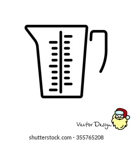 Web line icon. Measuring cup for kitchen