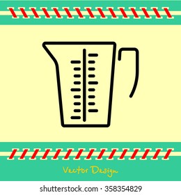 Web line icon. Measuring cup for kitchen