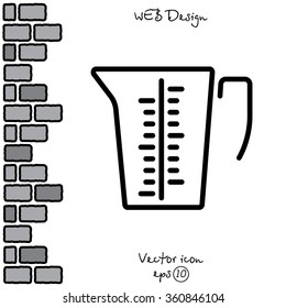 Web line icon. Measuring cup for kitchen