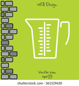 Web line icon. Measuring cup for kitchen