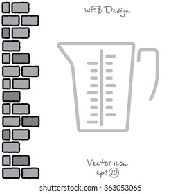 Web line icon. Measuring cup for kitchen