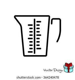 Web line icon. Measuring cup for kitchen