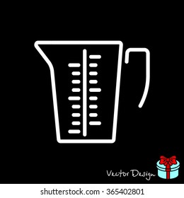 Web line icon. Measuring cup for kitchen