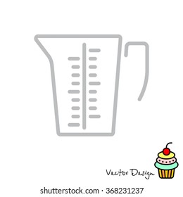 Web line icon. Measuring cup for kitchen