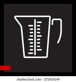 Web line icon. Measuring cup for kitchen