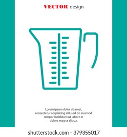Web line icon. Measuring cup for kitchen