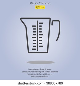 Web line icon. Measuring cup for kitchen