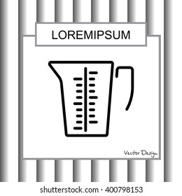 Web line icon. Measuring cup for kitchen