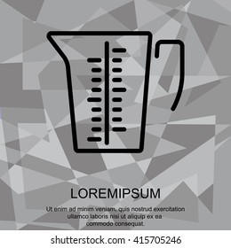 Web line icon. Measuring cup for kitchen