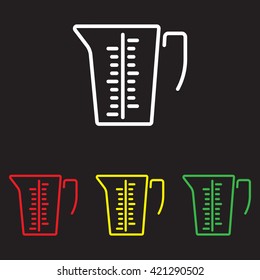 Web line icon. Measuring cup for kitchen