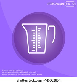 Web line icon. Measuring cup for kitchen