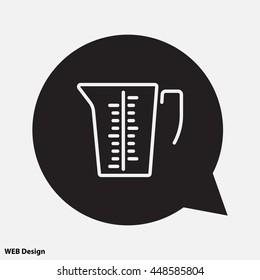 Web line icon. Measuring cup for kitchen