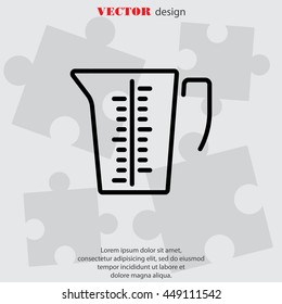 Web line icon. Measuring cup for kitchen