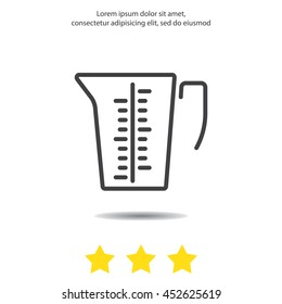 Web line icon. Measuring cup for kitchen