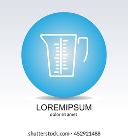 Web line icon. Measuring cup for kitchen