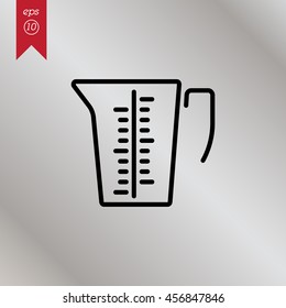 Web line icon. Measuring cup for kitchen