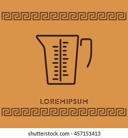 Web line icon. Measuring cup for kitchen