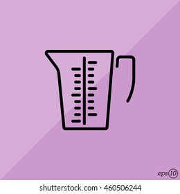 Web line icon. Measuring cup for kitchen