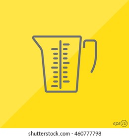 Web line icon. Measuring cup for kitchen