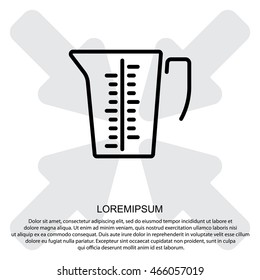 Web line icon. Measuring cup for kitchen