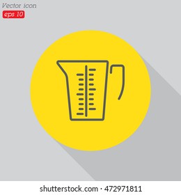Web line icon. Measuring cup for kitchen