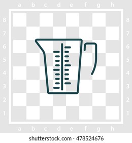 Web line icon. Measuring cup for kitchen