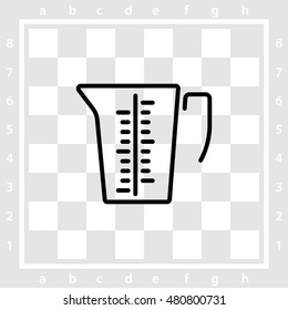 Web line icon. Measuring cup for kitchen