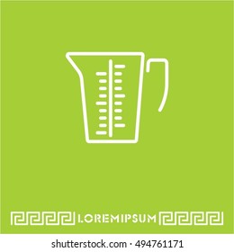 Web line icon. Measuring cup for kitchen