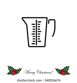 Web line icon. Measuring cup for kitchen