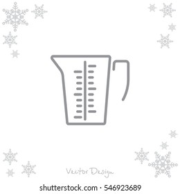 Web line icon. Measuring cup for kitchen