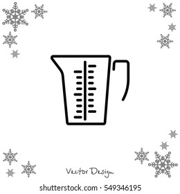 Web line icon. Measuring cup for kitchen