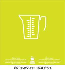 Web line icon. Measuring cup for kitchen