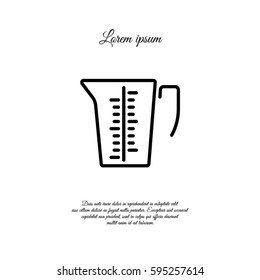 Web line icon. Measuring cup for kitchen