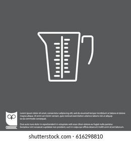 Web line icon. Measuring cup for kitchen