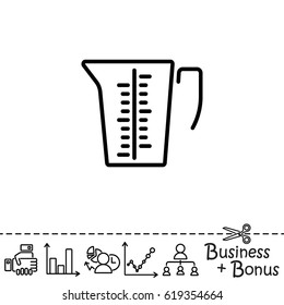 Web line icon. Measuring cup for kitchen