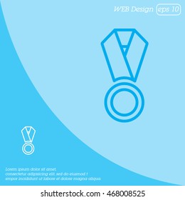 Web line icon. Medal