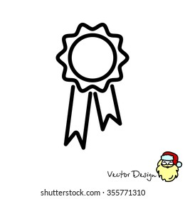 Web line icon. Medal for animals, Medal winner