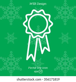 Web line icon. Medal for animals, Medal winner