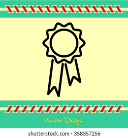 Web line icon. Medal for animals, Medal winner