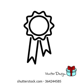 Web line icon. Medal for animals, Medal winner
