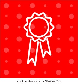 Web line icon. Medal for animals, Medal winner